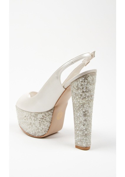 Cilt Ökçe Poli Inci Topuklu Kadın Abiye Ayakkabı 5018E fırsatları