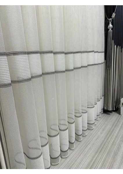 Nivemeshome Modern Zırh Görünümlü Ekru 1/3 Sık Pileli Tül Perde Apm modelleri