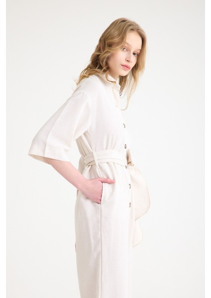 Keten Günlük Tulum Elbise