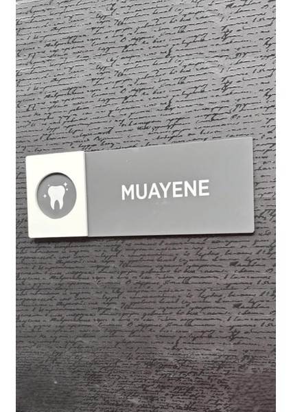 Muayene Doktor Hastahane Kapı Isimlik Yönlendirme Levhası Antrasit&beyaz Pleksi Kendinden Yapışkanlı fiyatları