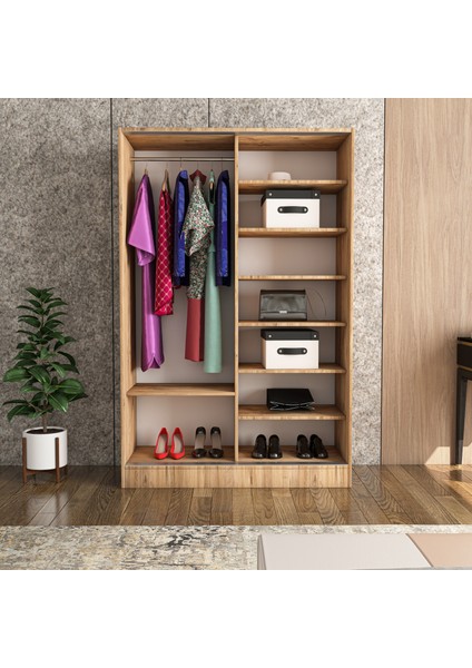 Berceste Atlantik Çam 2 Sürgü Kapaklı 8 Bölmeli Dolap Gardırop modelleri
