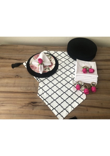 Sofra Sunum Seti Beyaz Moroccan Desenli Takım modelleri