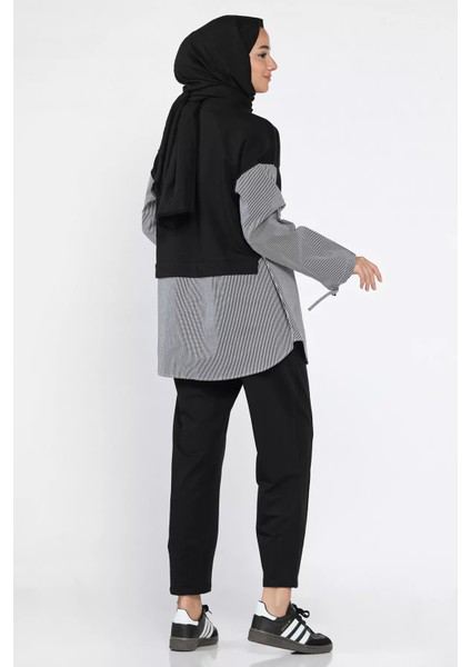 Bel Lastikli Çimalı Pantolon Taş Işlemeli Tunik Tesettür Ikili Takım P-00018531 fırsatları