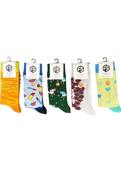 Kadın Renkli Desenli Pamuklu Çorap fiyatları