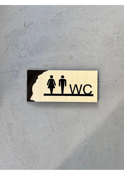 Wc Tuvalet Tabelası 25X10 cm Kapı Yönlendırme Levhası Büyük Boy