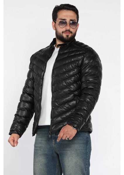 Erkek Astarlı Fermuarlı Deri Mont P-00018465 fiyatları