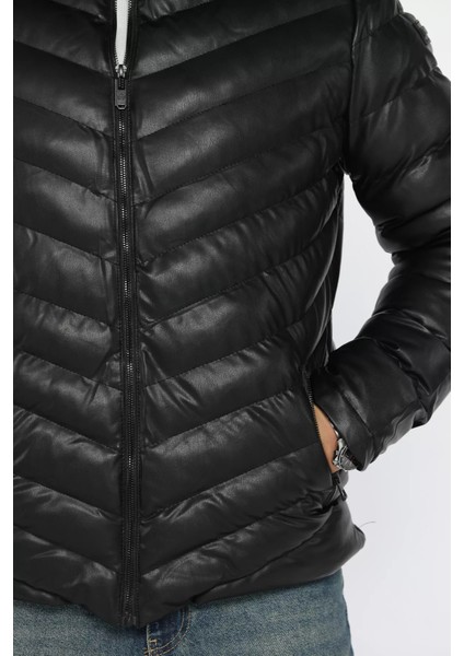 Erkek Astarlı Fermuarlı Deri Mont P-00018465 fırsatları