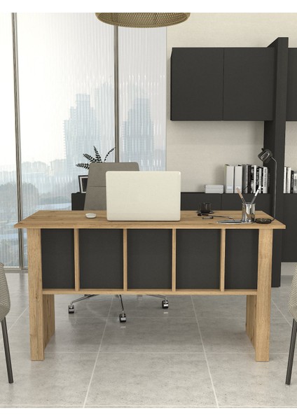 Nika Yönetici Ofis Masası Çalışma Masası Antrasit - Sepet fırsatları