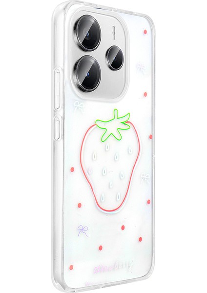 Redmi Note 14 4g Kılıf Şeffaf Figürlü Zore Folk Sert Kapak - Kalp
