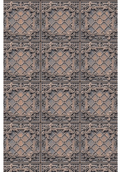 Bronz Siyah Eskitme Klasik Panjur Desenli Tek Parça Tekstil Duvar Kağıdı modelleri