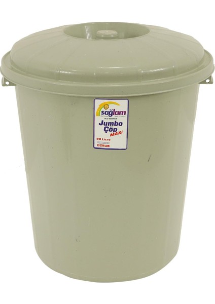 Sağlam Plastik Jumbo Çöp Kovası Kilitsiz 90 Lt
