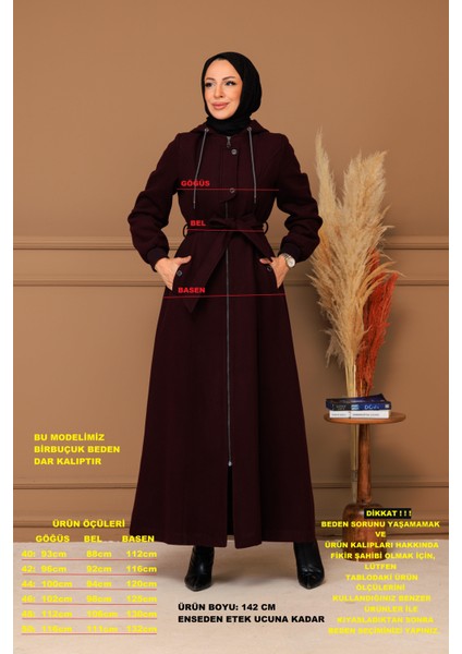 Kışlık Kadın Kaşe Pardesü Kapşonlu 58008 modelleri