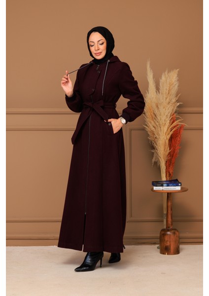 Kışlık Kadın Kaşe Pardesü Kapşonlu 58008 fırsatları