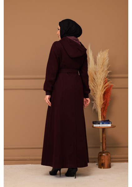 Kışlık Kadın Kaşe Pardesü Kapşonlu 58008 indirimleri