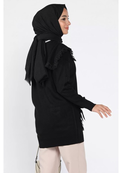Papatya Figürlü Fistolu Tesettür Triko Hırka (S-M-L Beden Uyumludur.) P-00018075 fırsatları