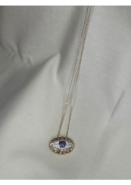 Zirkon Taşlı Iri Göz Kolye