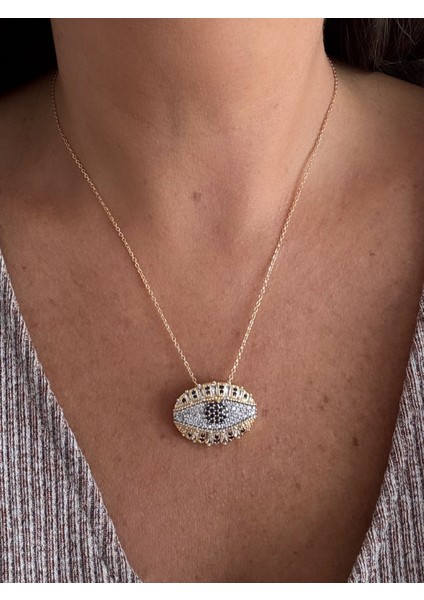 Zirkon Taşlı Iri Göz Kolye modelleri