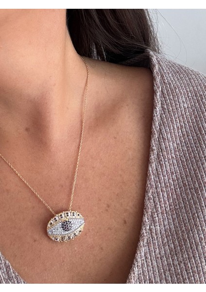 Zirkon Taşlı Iri Göz Kolye indirimleri