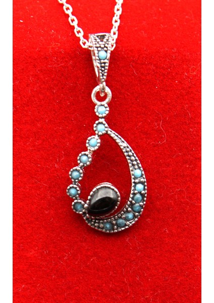 925 Ayar Kadın Oltu Taşı Kadın Kolye SK00093