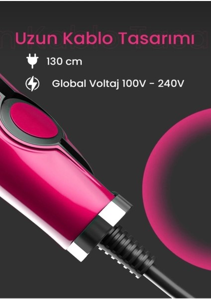 Seramik Kaplı Pembe Saç Düzeltici, Şık ve Hafif Kullanım