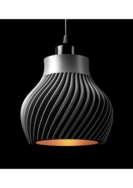 Ridged Pendant Lamp – Siyah Modern Avize