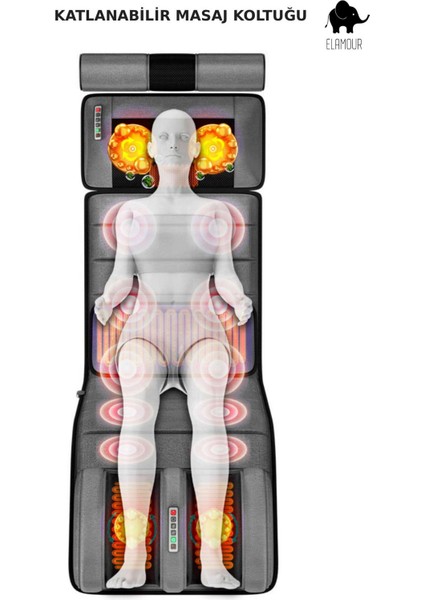Katlanabilir Elektrikli Tam Vücut Isıtmalı Masaj Yatağı Boyun Masaj Cihazı Ayak Masaj Cihazı