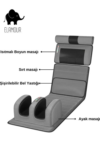 Katlanabilir Elektrikli Tam Vücut Isıtmalı Masaj Yatağı Boyun Masaj Cihazı Ayak Masaj Cihazı