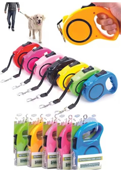 Otomatik Makaralı Köpek Gezdirmee Tasması 3 Metre