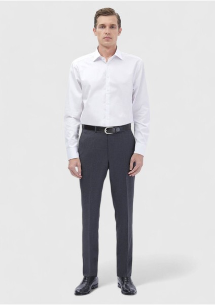 Beyaz Düz Regular Fit Dokuma Klasik %100 Pamuk Gömlek fiyatları