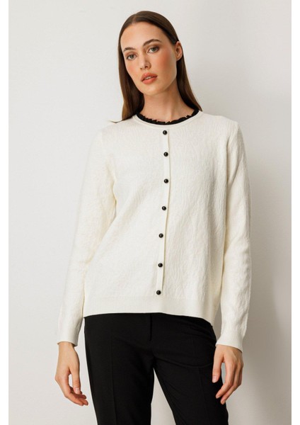 65368 Onteks Kazak Kendinden Desenli Önü Düğmeli fiyatları