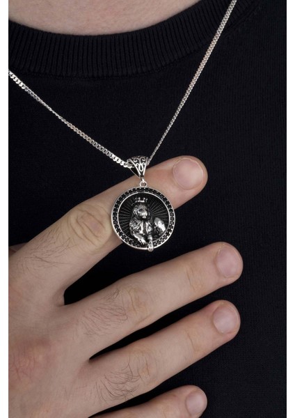 Aslan Kral Erkek Gümüş Kolye