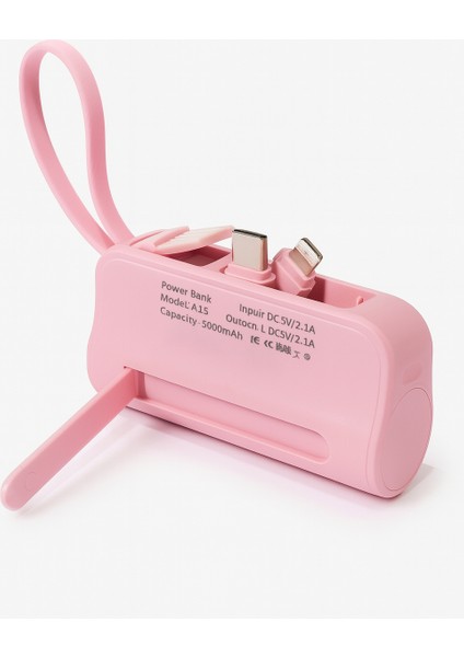 Digimonster K13 | 5000MAH Taşınabilir Powerbank | Hızlı Şarj | Usb, Type-C, Lightning Uyumlu- Pembe fiyatları
