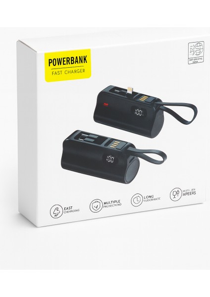 Digimonster K13 | 5000MAH Taşınabilir Powerbank | Hızlı Şarj | Usb, Type-C, Lightning Uyumlu- Pembe indirimleri