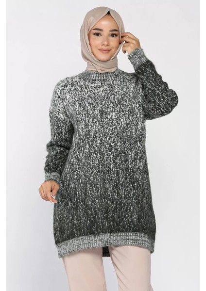 Bisiklet Yaka Çift Renkli Tesettür Triko Tunik (S-M-L-Xl Beden Uyumludur.) P-00018415