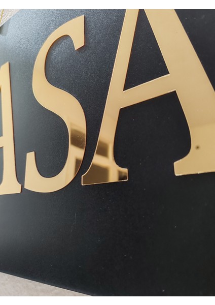 Kasa Yazılı Siyah Mdf Üzeri Gold Aynalı Pleksi Yazılı Yönlendirme Levhası Tabela 50X30 cm fırsatları