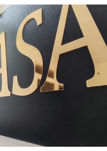 Kasa Yazılı Siyah Mdf Üzeri Gold Aynalı Pleksi Yazılı Yönlendirme Levhası Tabela 50X30 cm indirimleri