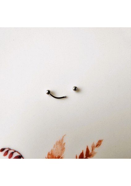 Heppii Gümüş Renkli Cerrahi Çelik Kaş Piercingi 8 mm