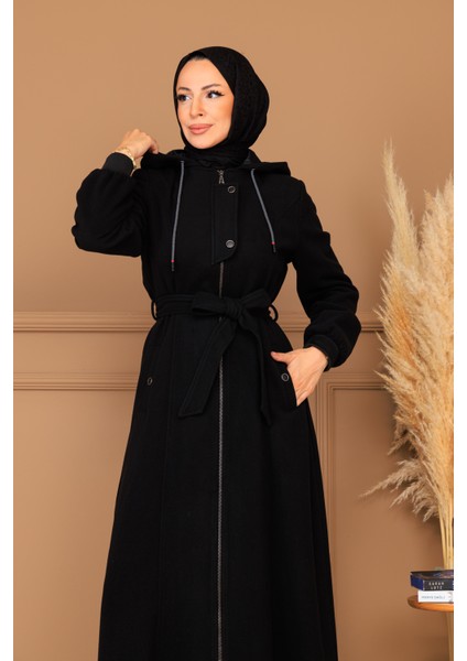 Kışlık Kadın Kaşe Pardesü Kapşonlu 58008 modelleri