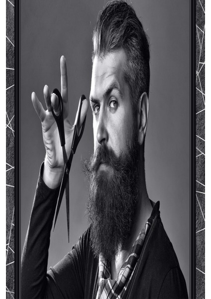 Siyah Beyaz Karizmatik Berber Portreli Tekstil Duvar Kağıdı fırsatları