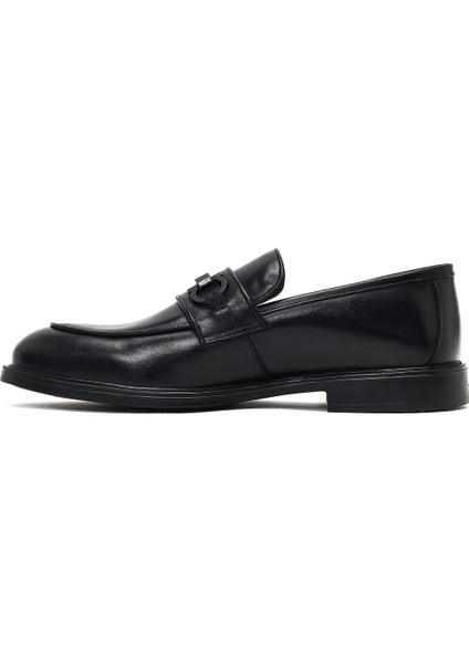 Erkek Siyah Tokalı Deri Loafer 25WFD664018 fiyatları