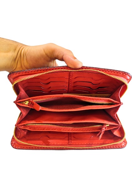 El Yapımı (Handmade) Çok Bölmeli Hakiki Deri Kadın Cüzdan Isfahan 40020