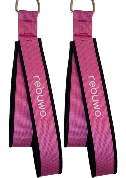 Pilates Elcik Reformer Yoga Pilates Tutma Aparatı (Pembe)– Kadife Kumaş & Metal D Tokalı (1 Çift)