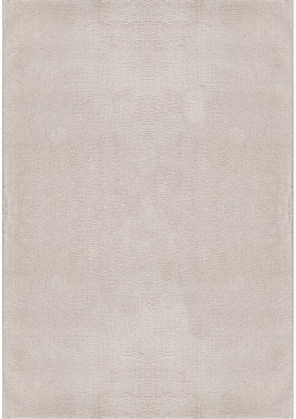 Yıkanabilir Kaymaz Taban Bej Renk Peluş Post Halı