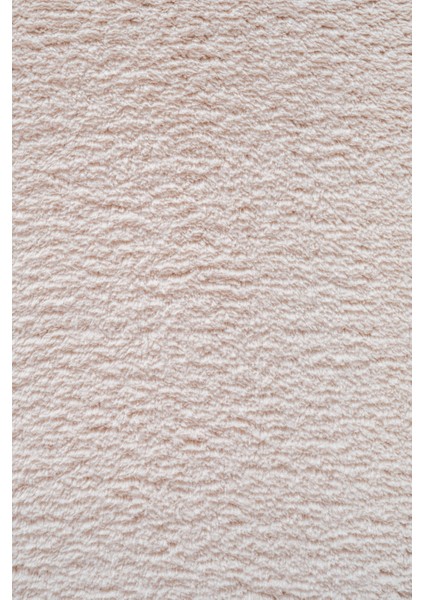 Yıkanabilir Kaymaz Taban Bej Renk Peluş Post Halı