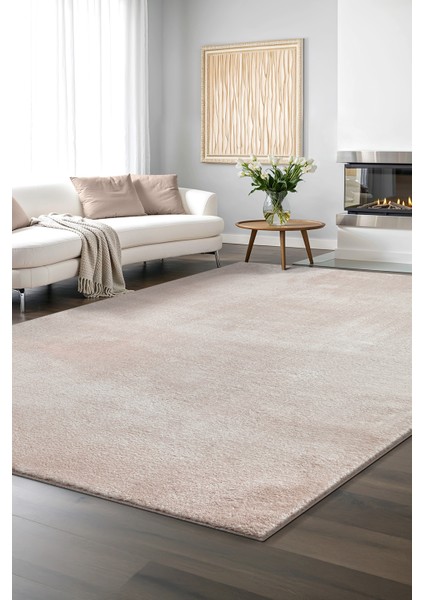 Yıkanabilir Kaymaz Taban Bej Renk Peluş Post Halı modelleri