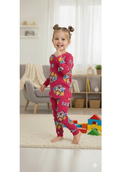 Kız Çocuk Pijama Takımı I Uzun Kollu Rahat Ev Giyim I Pamuklu - Yumuşacık Kız Çocuk Takım