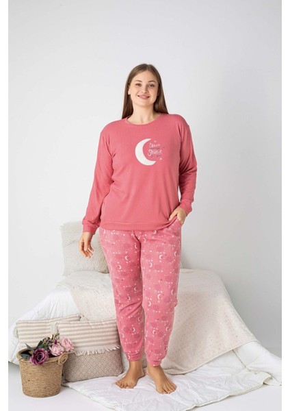 Kadın Bisiklet Yaka Düğmesiz Kışlık Termal Bilek Manşetli Jogger Uzun Kol Cepli Pijama Takımı fiyatları