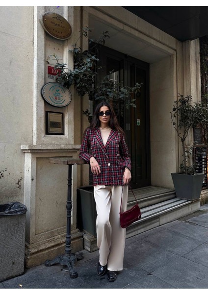 Rengastyle Kadın Fleto Cep Düğme Detay Tüvit Kumaş Astarlı Blazer Ceket modelleri