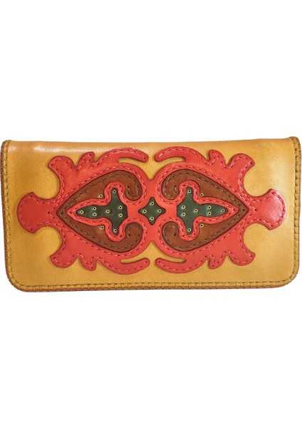 El Yapımı (HANDMADE) Çok Bölmeli Hakiki Deri Kadın Cüzdan Isfahan 40020