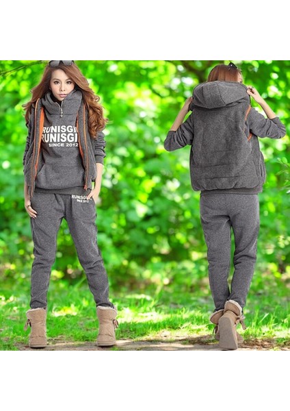 Kışlık Rahat Üçlü Eşofman Takımı